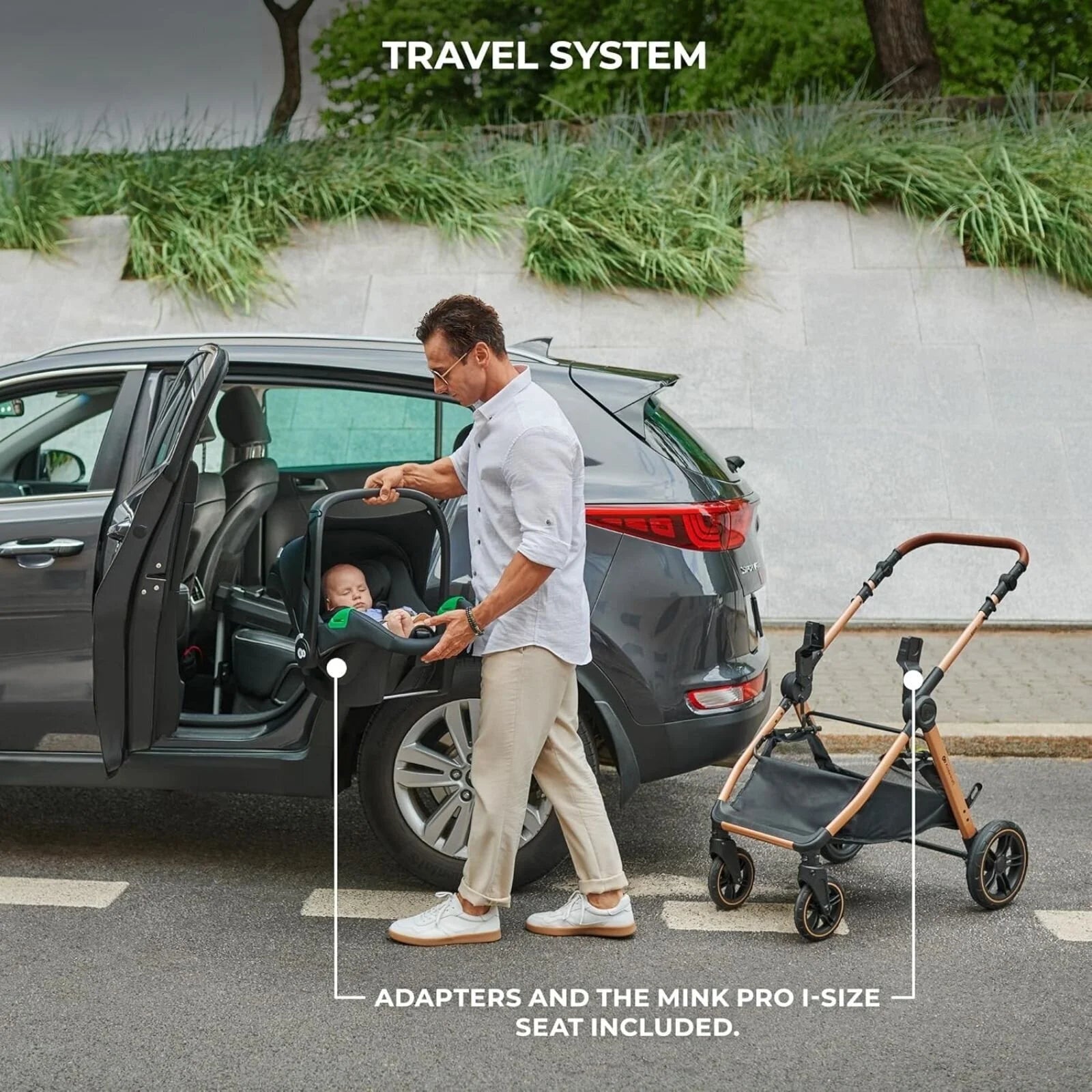 Kinderkraft Esme 3 - in - 1 Travel System with Mink Pro Car Seat - Pure Black Pure Black - ebebek - Christmas