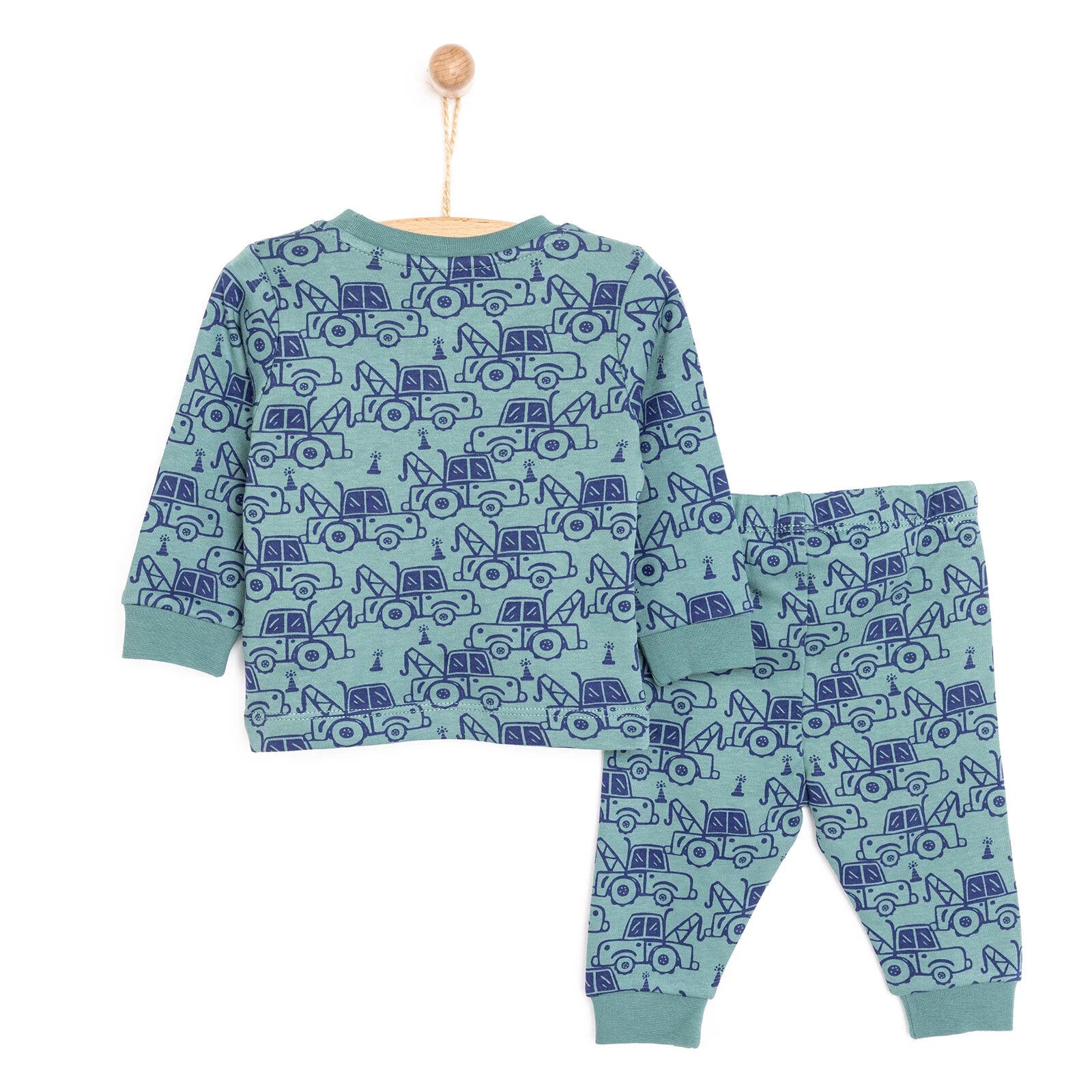 HelloBaby Baby Boy Long Sleeve Pyjamas Set - Dark Green - ebebek - Black Friday