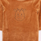 HelloBaby Newborn Unisex Embroidered Velvet Rompers - Brown - ebebek - Black Friday