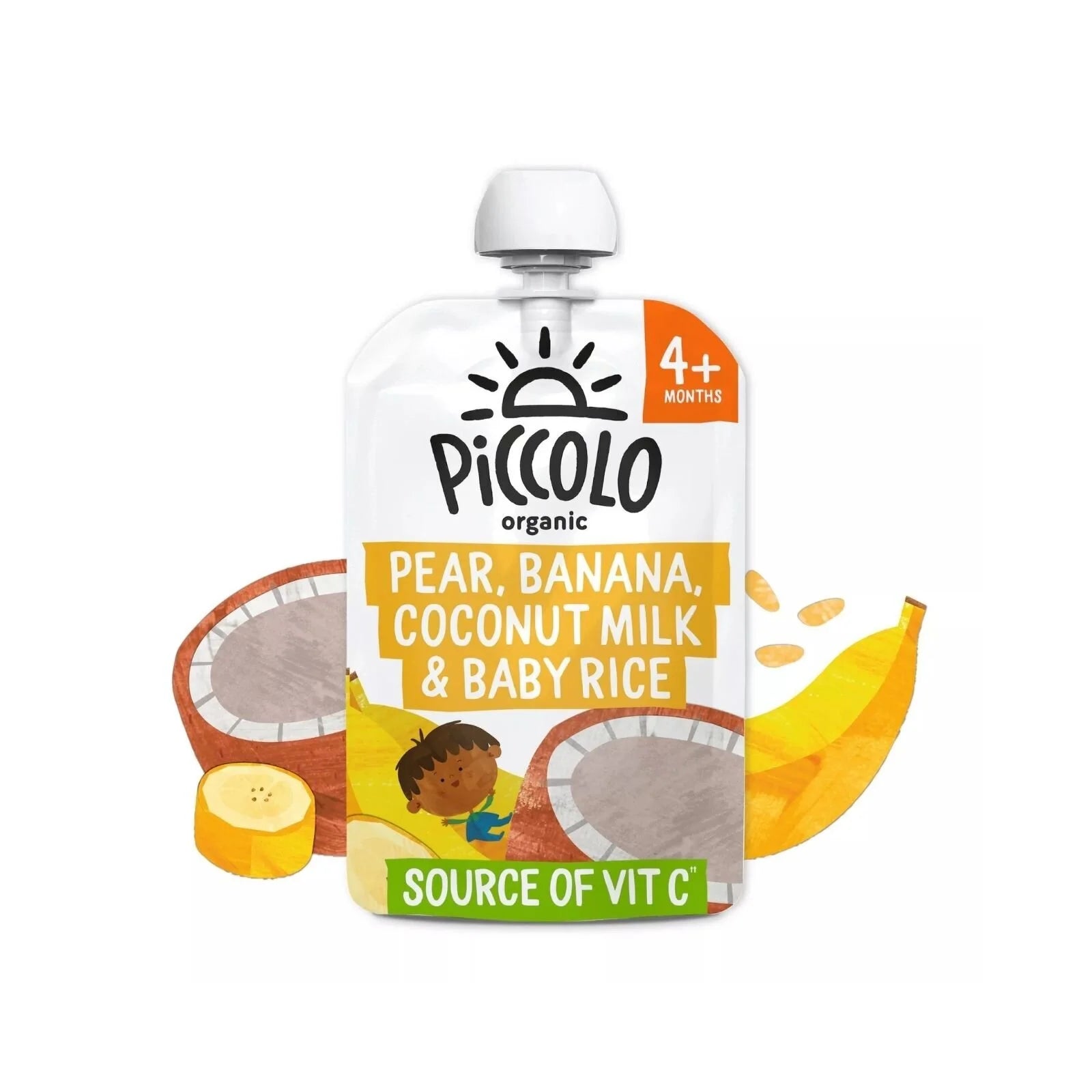 Piccolo Organic Pear Banana Coconut Milk & Baby Rice 4+ months 100g - ebebek - Black Friday