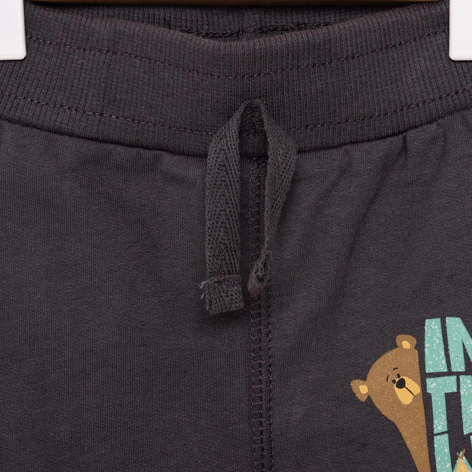 HelloBaby Basic Bear Printed Low Raised Joggers - Anthracite - ebebek - Black Friday