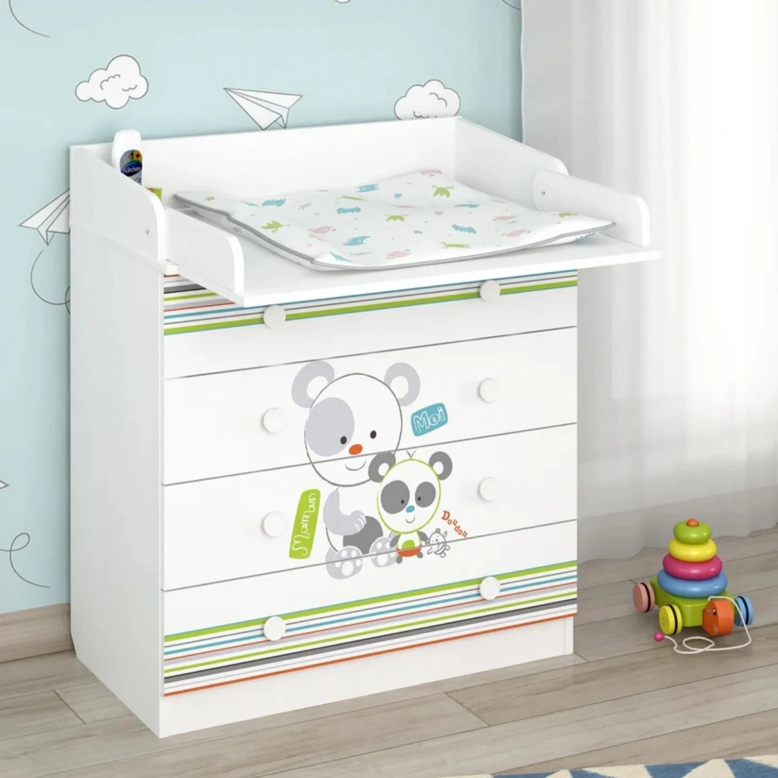 Shefa Kids 800 Changing Dresser - Pandas - ebebek - Black Friday