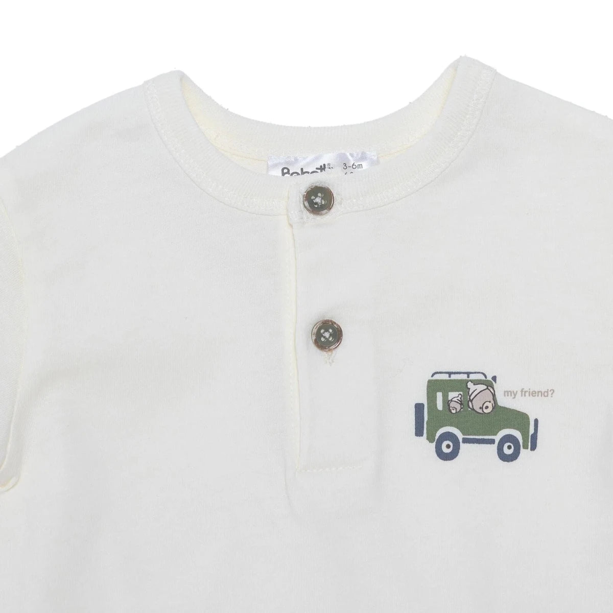 Bebetto Boys T-shirt & Shorts Set Car Print Buttoned Adventure Crew Neck Short Length Short Sleeve - Green Green - ebebek