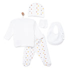 Aziz Bebe Suzene Embroidered 5 Piece Newborn Starter Set - Ecru - Aziz Bebe - ebebek