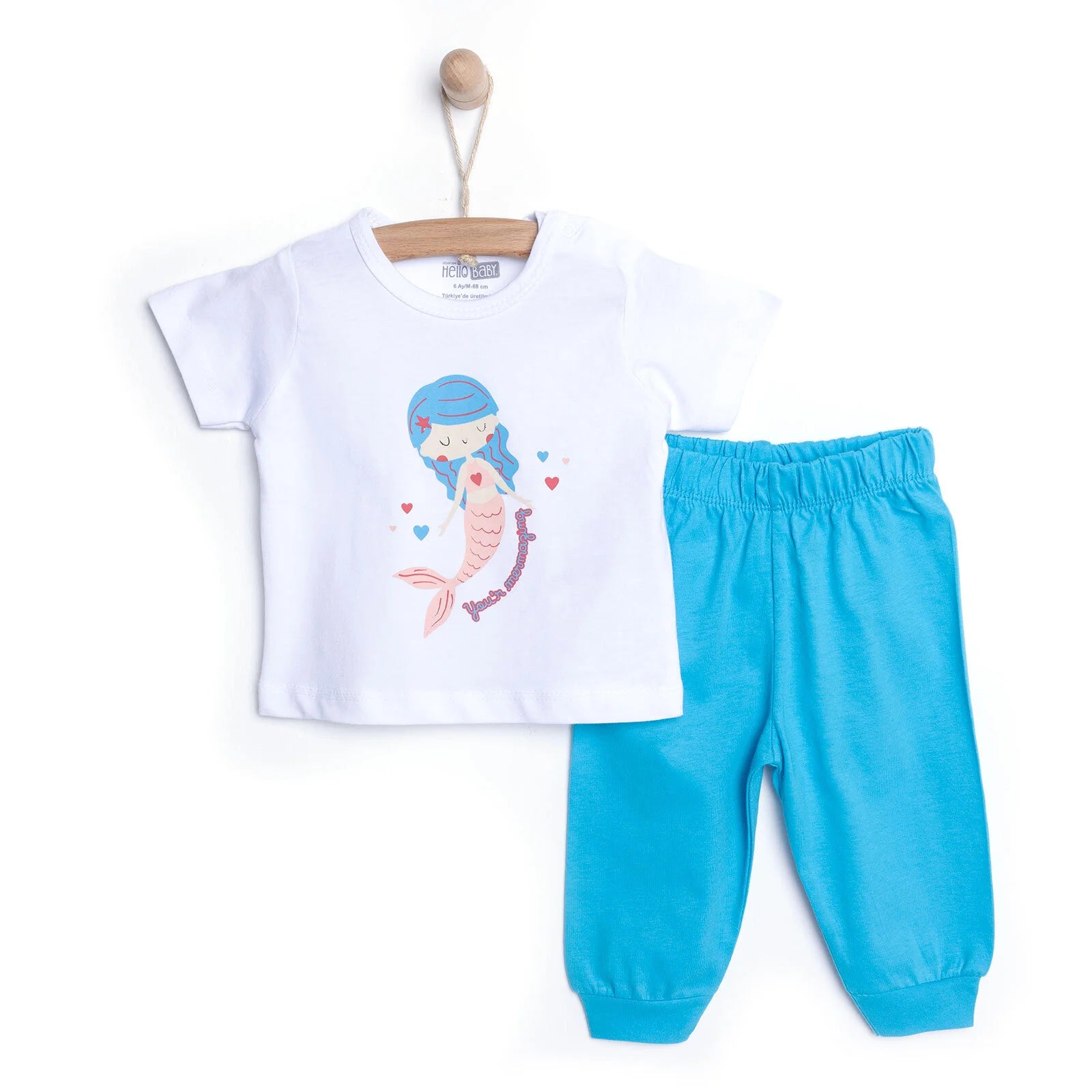 HelloBaby Baby Girl Short Sleeve Pyjamas Set - White - ebebek - Black Friday