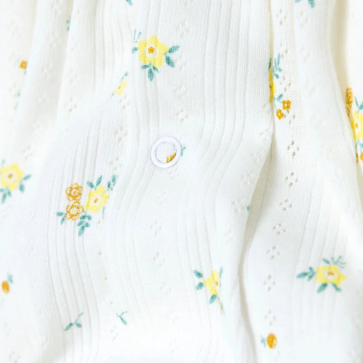 Bebetto Girls Cardigan & Footed Trousers Set Floral Print Snap Fastening Bloom Crew Neck Full Length - Yellow Yellow - ebebek