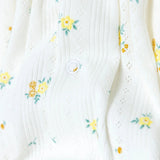 Bebetto Girls Cardigan & Footed Trousers Set Floral Print Snap Fastening Bloom Crew Neck Full Length - Yellow Yellow - ebebek