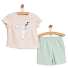 HelloBaby Baby Girl Bunny Nany Short Sleeve Pyjamas Set - Ecru - ebebek - Black Friday