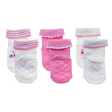 Baby Girl 3 - Pack Rolled - Edge Socks - Ecru Ecru - ebebek