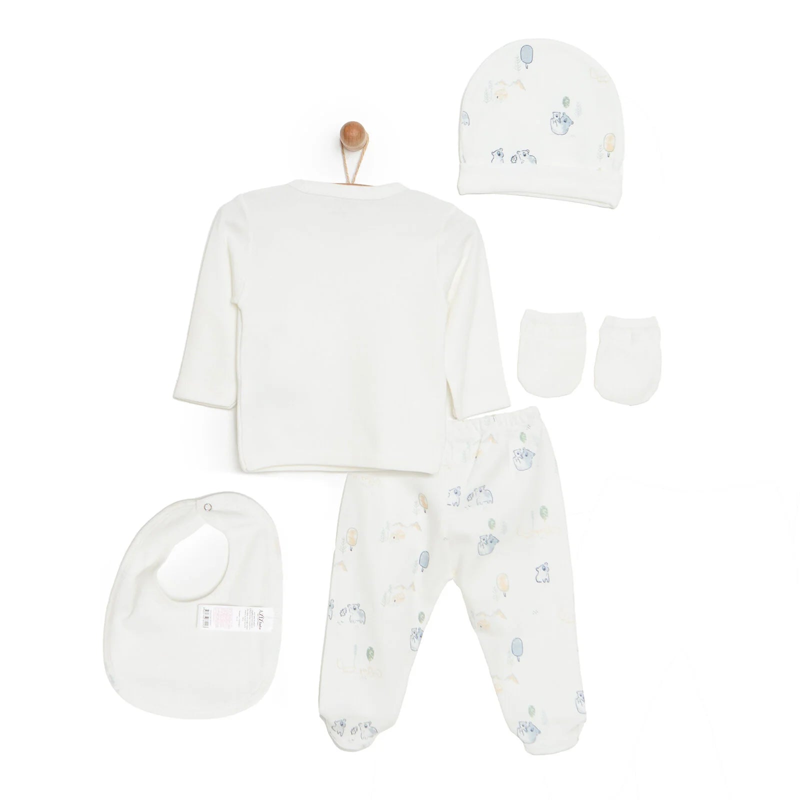 Aziz Bebe Baby Boy 5 Pcs Hospital Pack - Ecru - ebebek - Black Friday