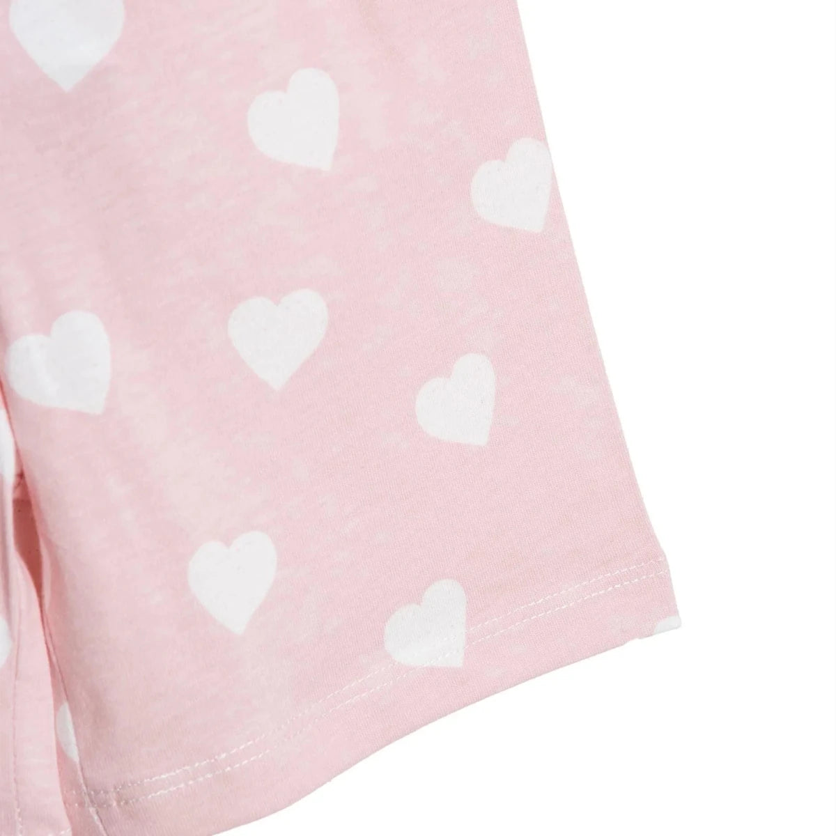 HelloBaby Girls Short Sleeve Pyjamas Set Heart Crew Neck Short Leg Short Sleeve - Pink Pink - ebebek