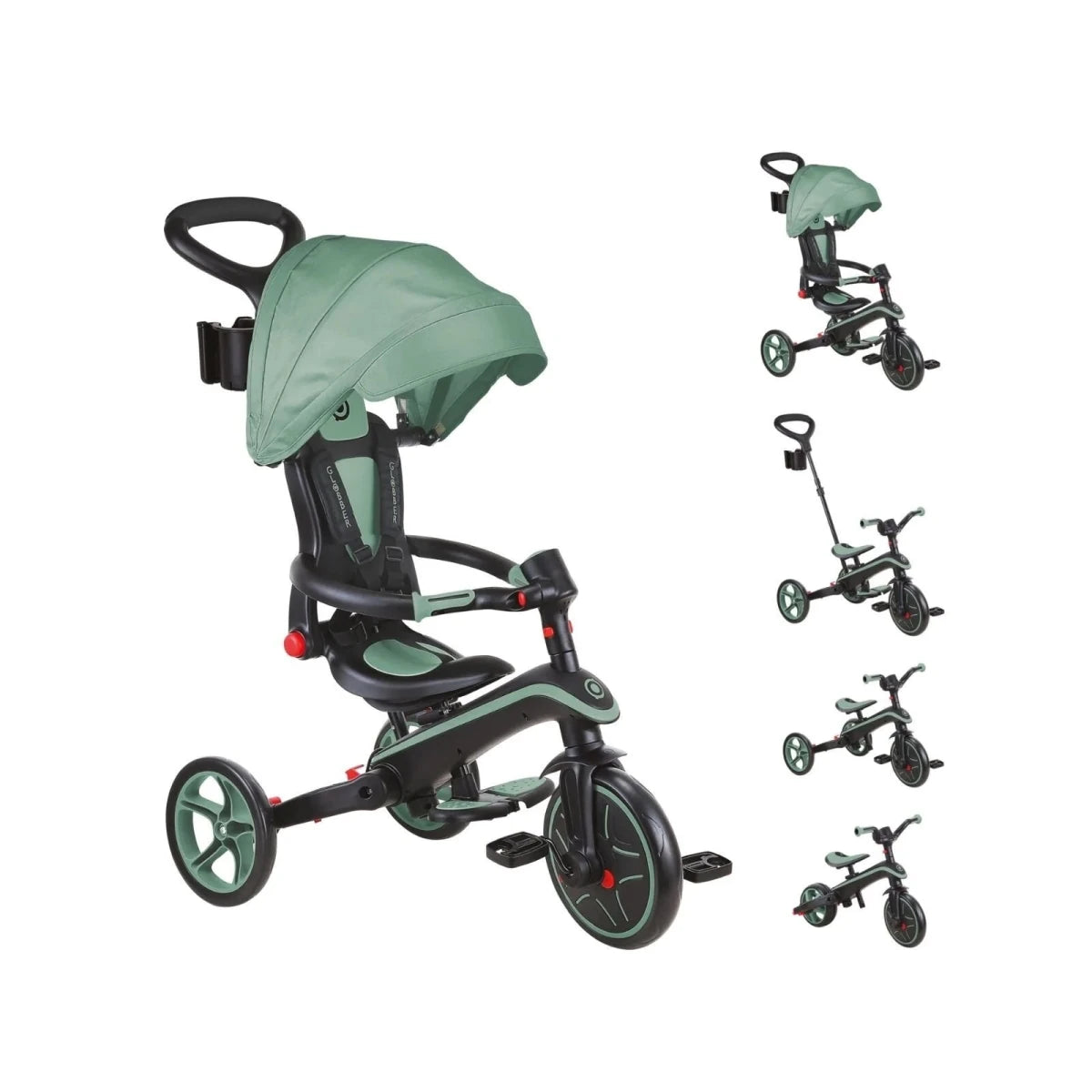 Globber 4 - in - 1 Explorer Trike Foldable - Olive - ebebek