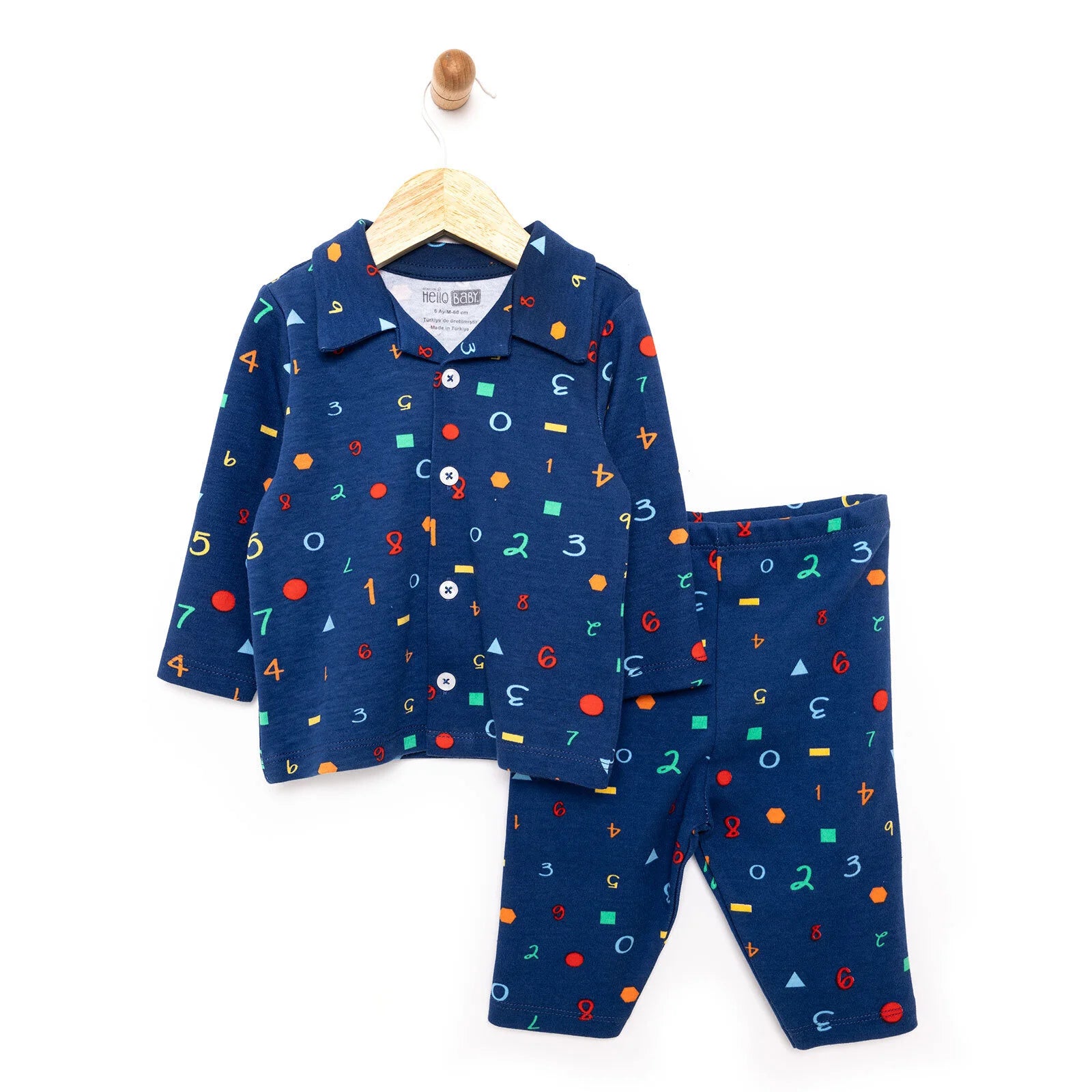 HelloBaby Boy Long Sleeve Pyjamas Set - Navy Blue - ebebek - Black Friday