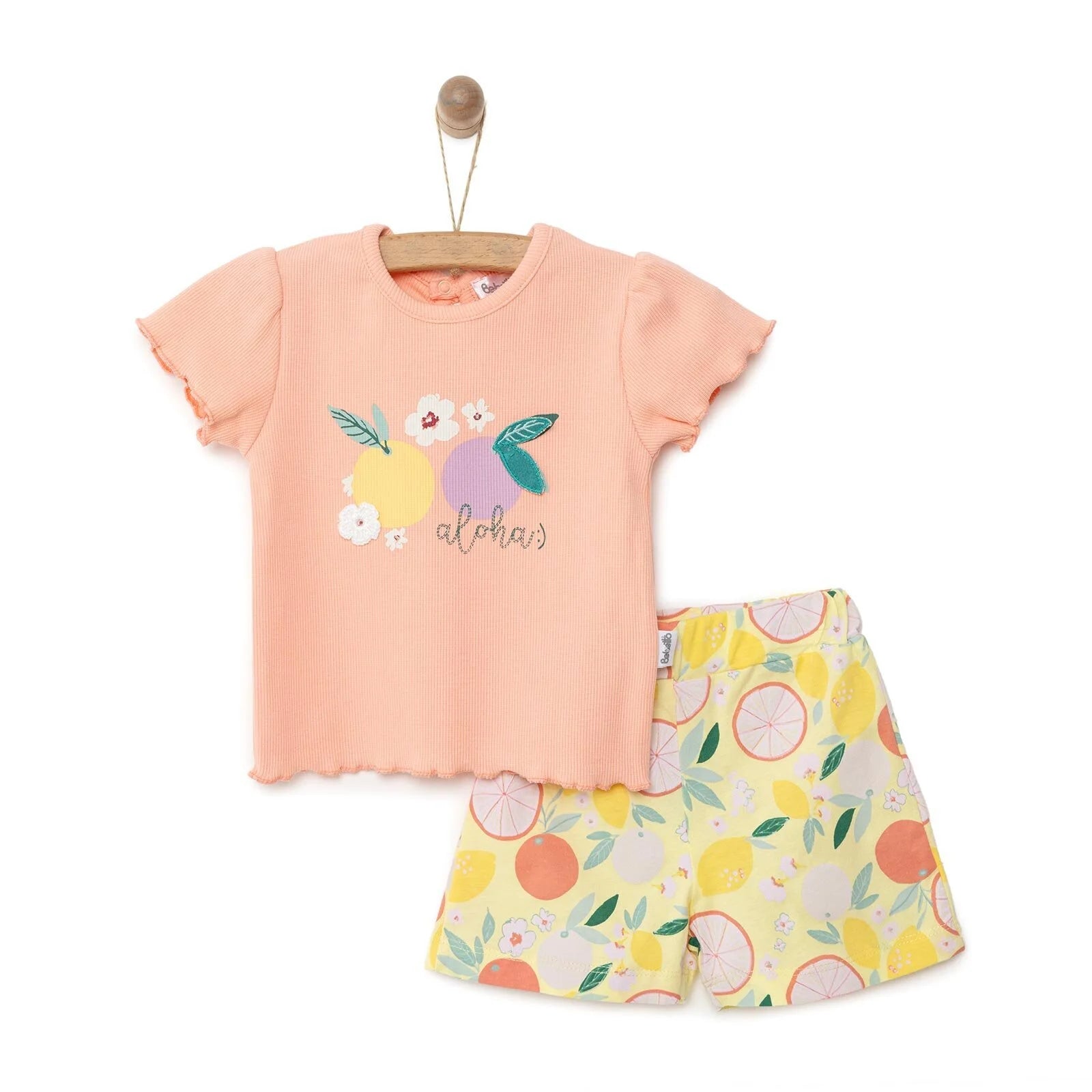 Bebetto Newborn Aloha Tshirt - Short - Yellow - ebebek - Black Friday