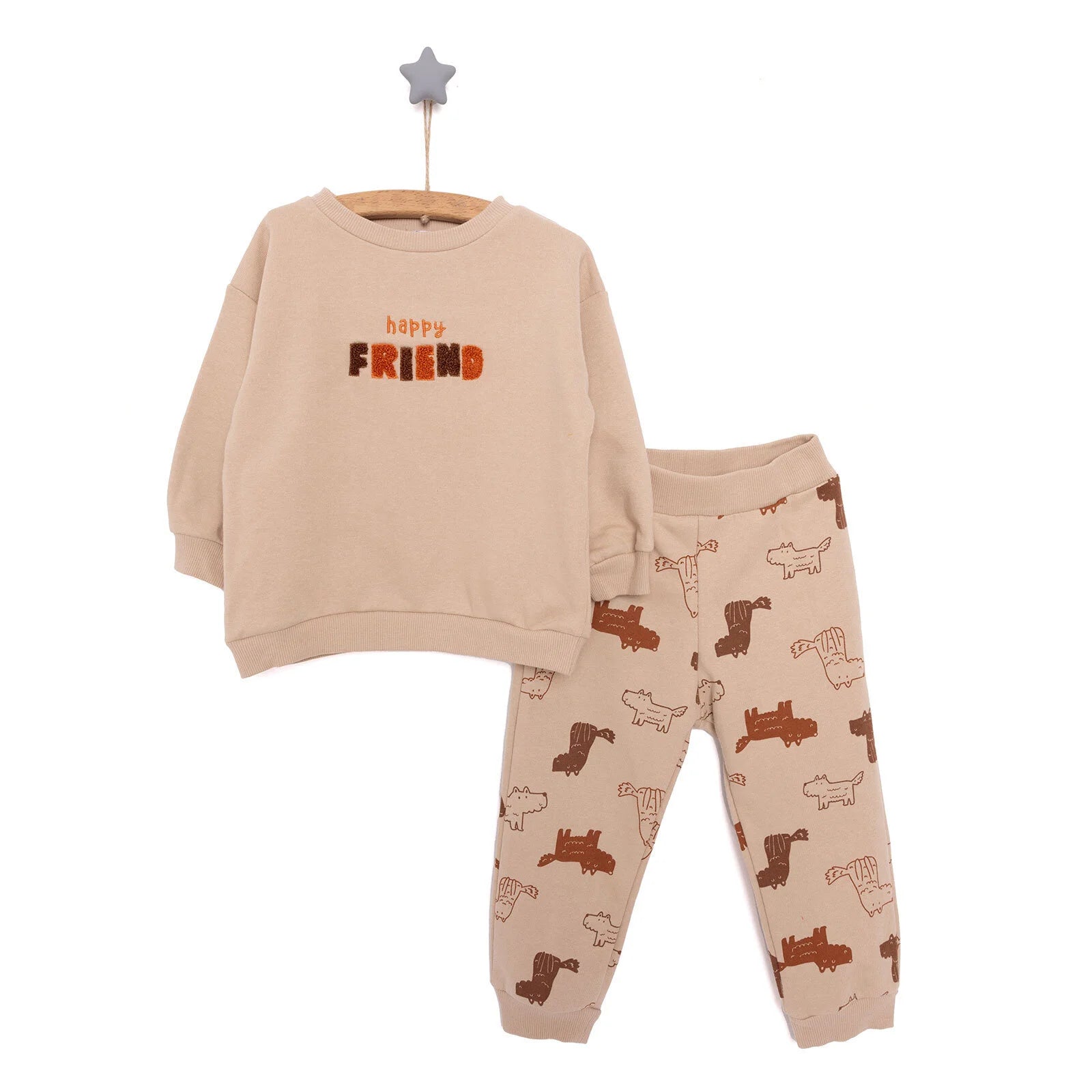 HelloBaby Little Dog Baby Boy Joggers - Beige - ebebek - Black Friday
