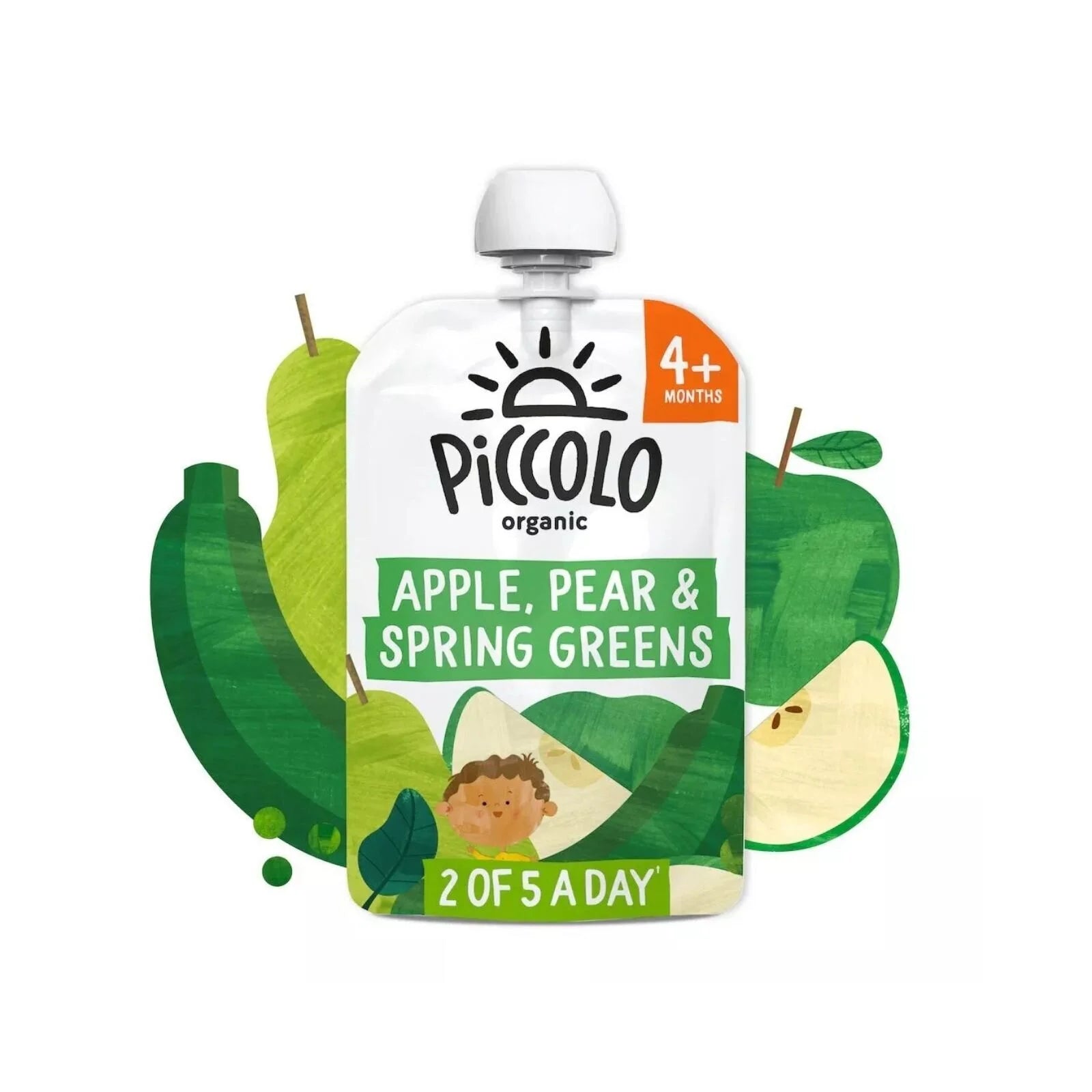 Piccolo Organic Pear Apple & Spring Greens 4+ months 100g - ebebek - Black Friday