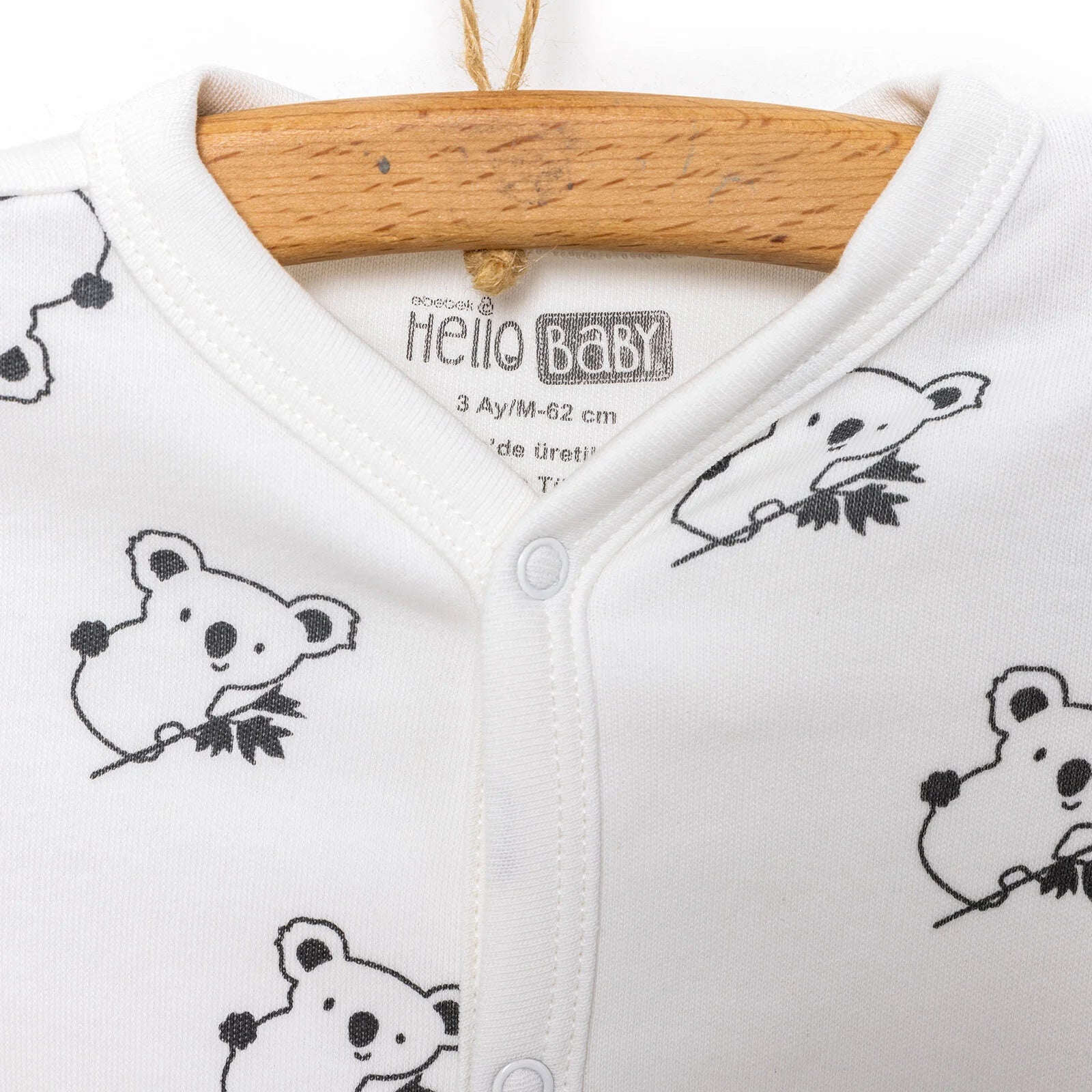 HelloBaby Footed Jumpsuit with Hat - Black - ebebek - Black Friday