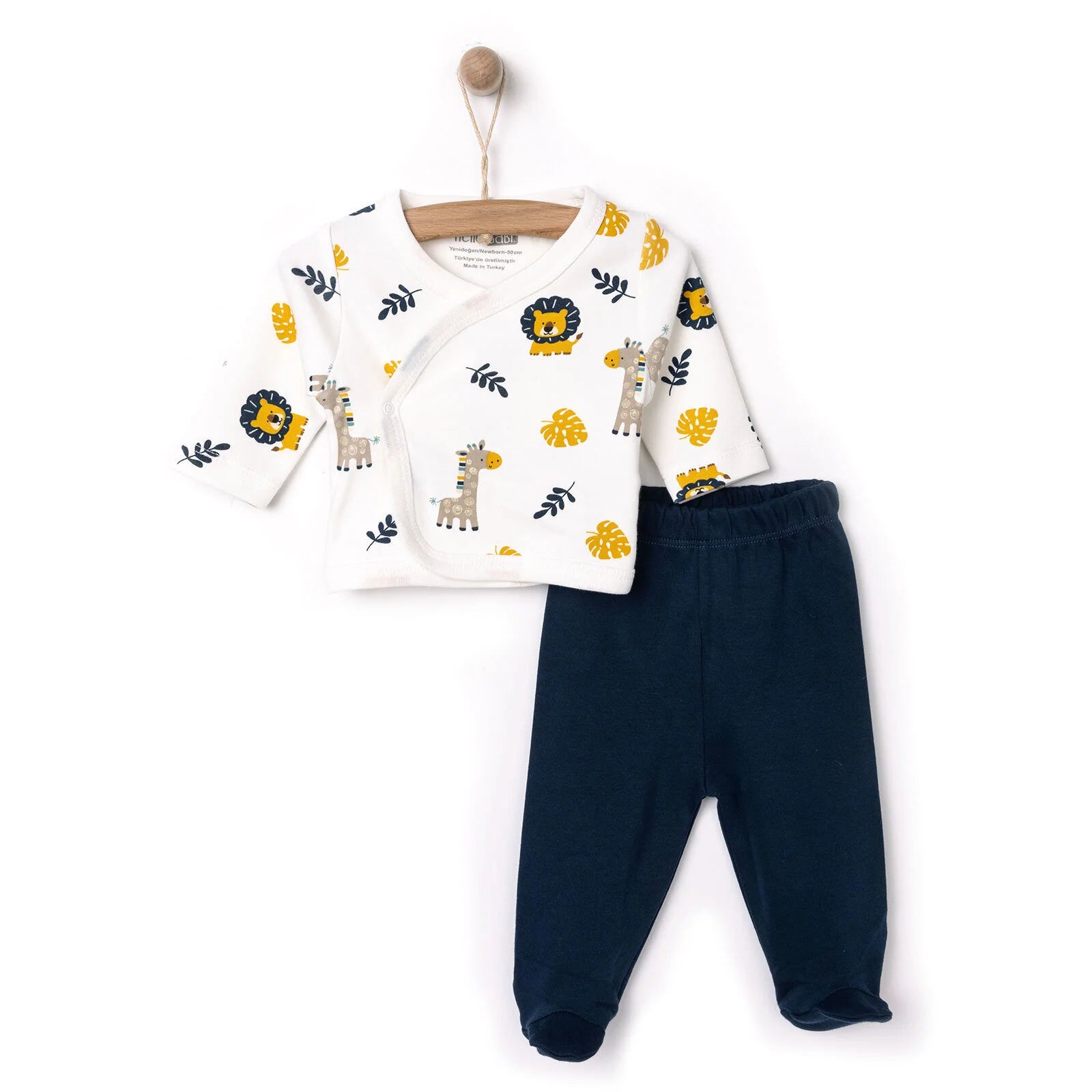 HelloBaby Boy Wrapover Top - Footed Bottom - Ecru - ebebek - Black Friday