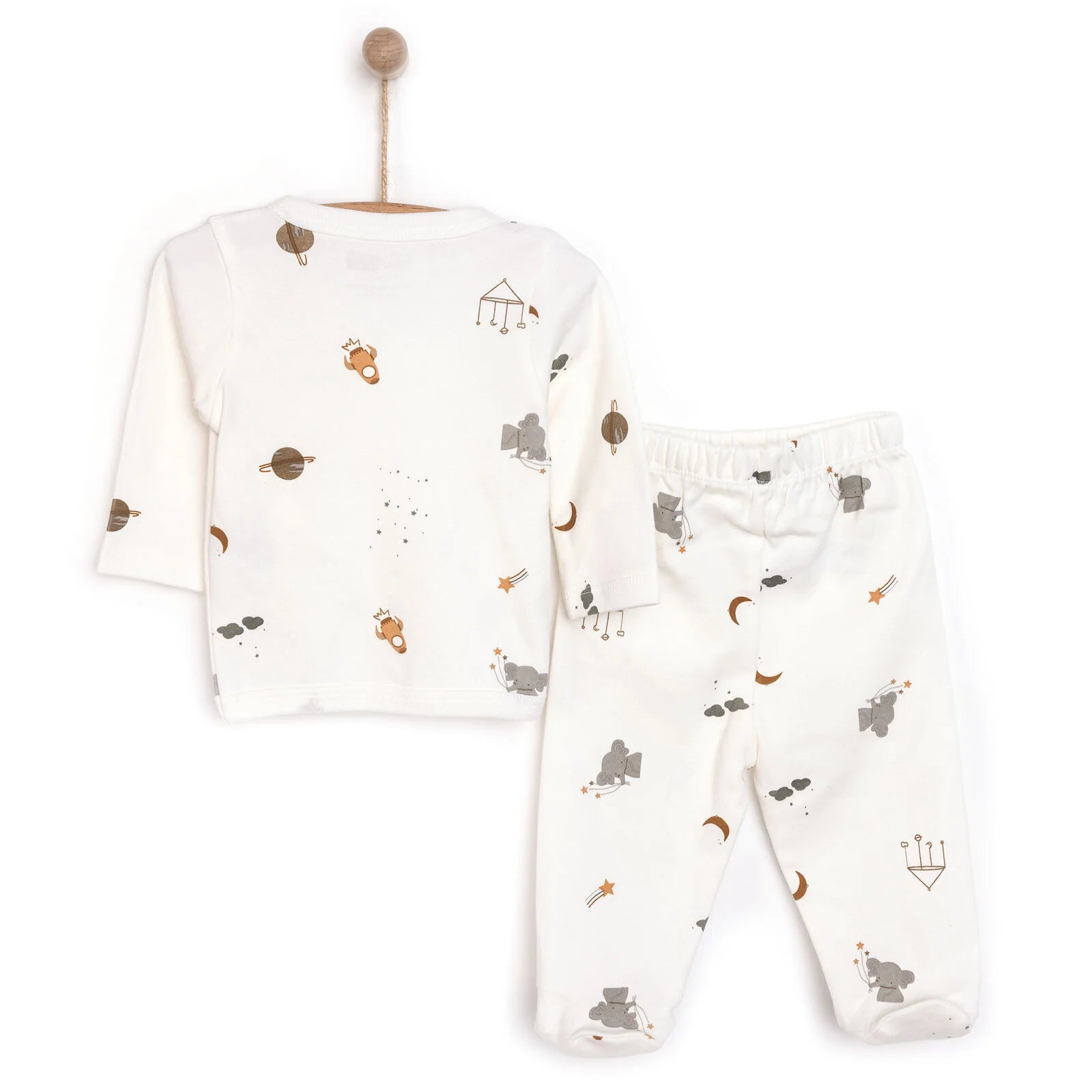 HelloBaby Boy Wrapover Top - Footed Bottom - Ecru - ebebek - Black Friday