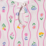HelloBaby Girls Dress Ditsy Flower Crew Neck Short Sleeve - Ecru Printed Ecru Printed - ebebek