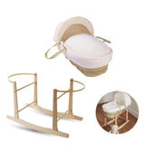 Clair de Lune Cream Dimple Palm Moses Basket with Rocking Stand - ebebek