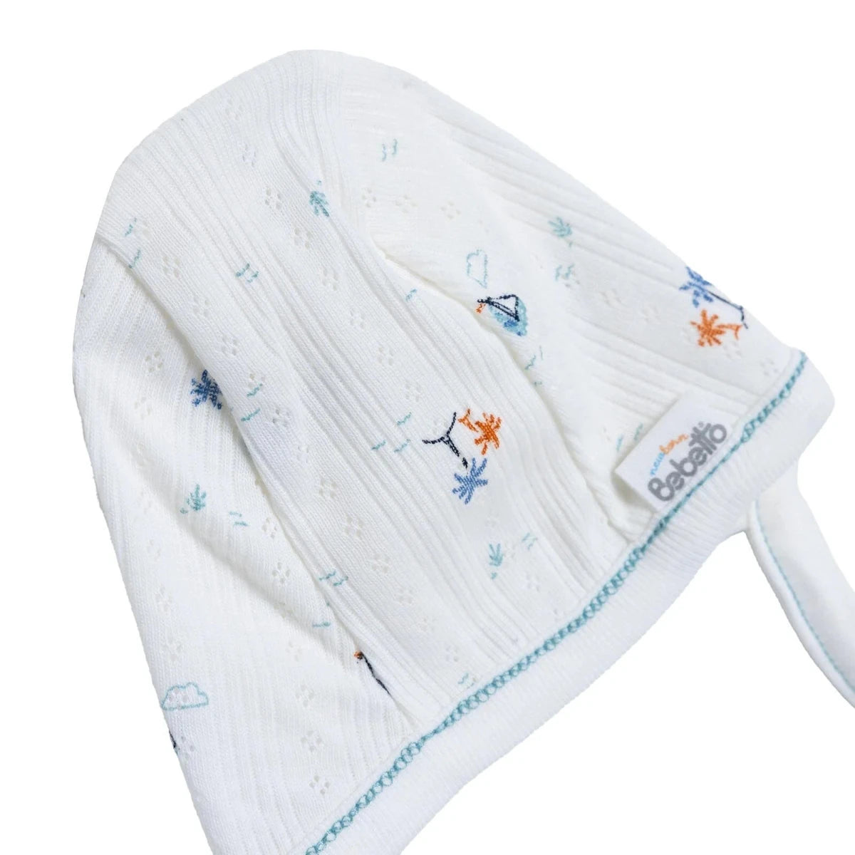 Bebetto Boys Hat Nautical Print Palm in the Sea - Petrol Green Petrol Green - ebebek