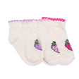 HelloBaby Girls 3 - Pack Ankle Socks Strawberry Print - Ecru Ecru - ebebek