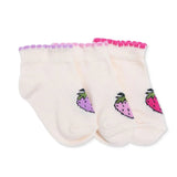 HelloBaby Girls 3 - Pack Ankle Socks Strawberry Print - Ecru Ecru - ebebek