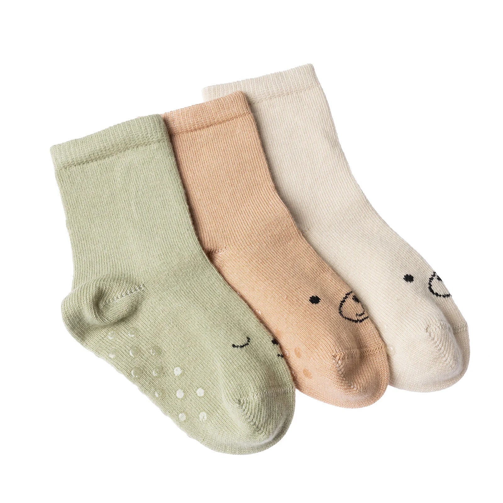 HelloBaby Boy Non - Slip Baby Socks 3 Pack - Beige - ebebek - Black Friday