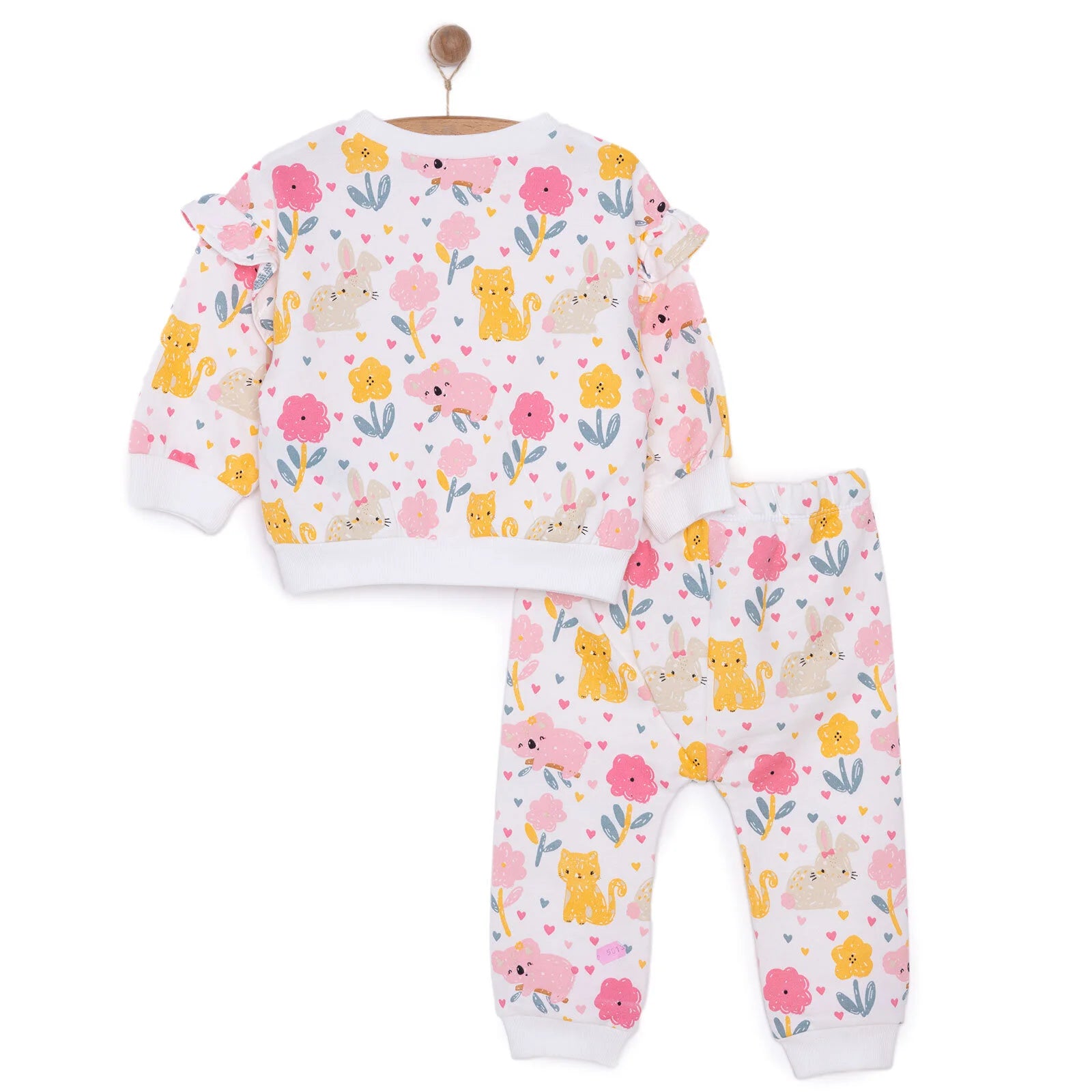 HelloBaby Happy Animals Girl Jogging Set - Ecru - ebebek - Black Friday
