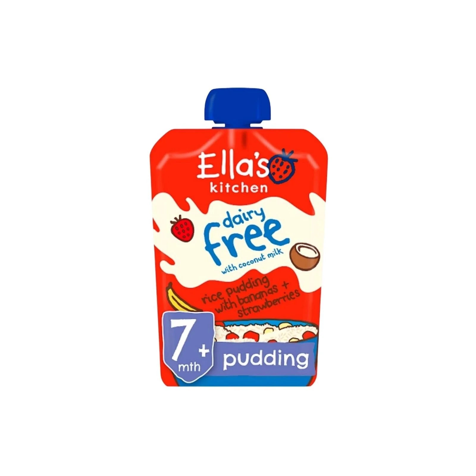 Ella's Kitchen Organic Dairy Free Rice Pudding with Bananas & Strawberries Baby Pouch 7+ months 80g - ebebek - Black Friday