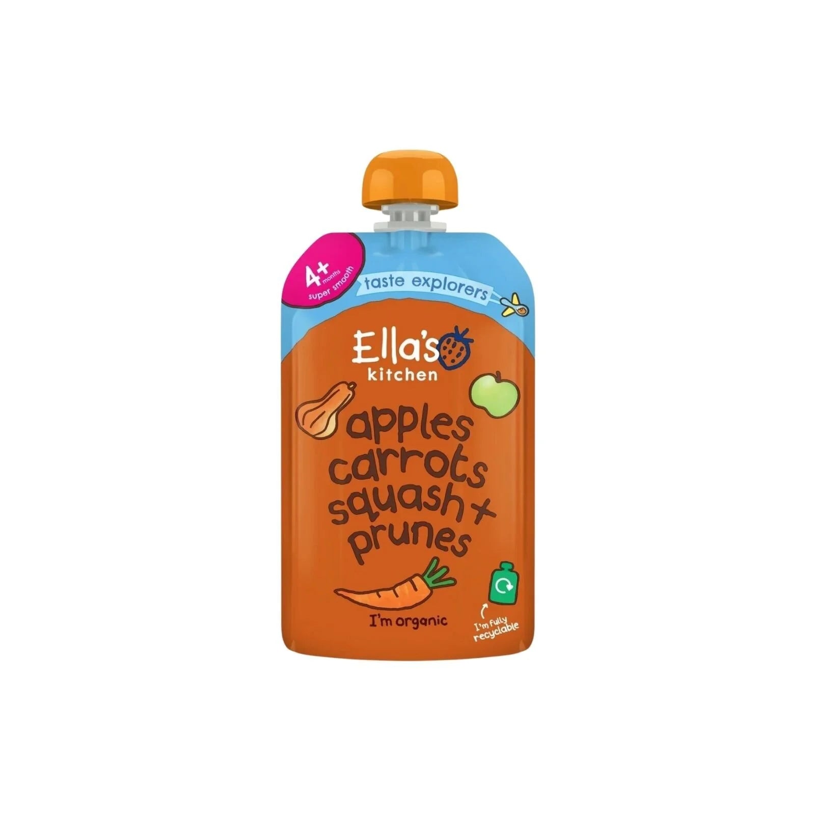 Ella's Kitchen Organic Squash Carrots Apples & Prunes Pouch 4+ months 120g - ebebek - Black Friday