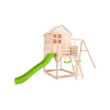 TP Buttercup Wooden Playhouse with Deck Slide & Double Swing Arm - ebebek