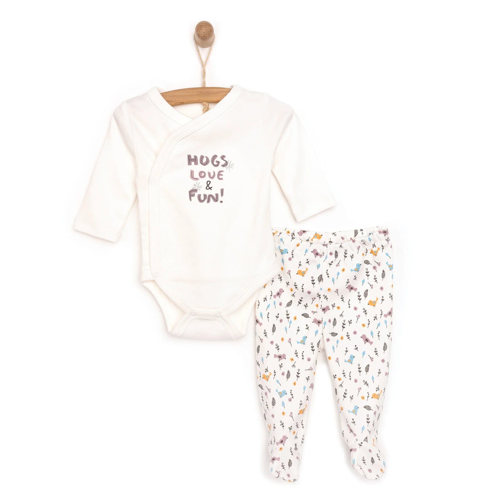 HelloBaby Sleeve Bodysuit - Footed Bottom - Ecru - ebebek - Black Friday