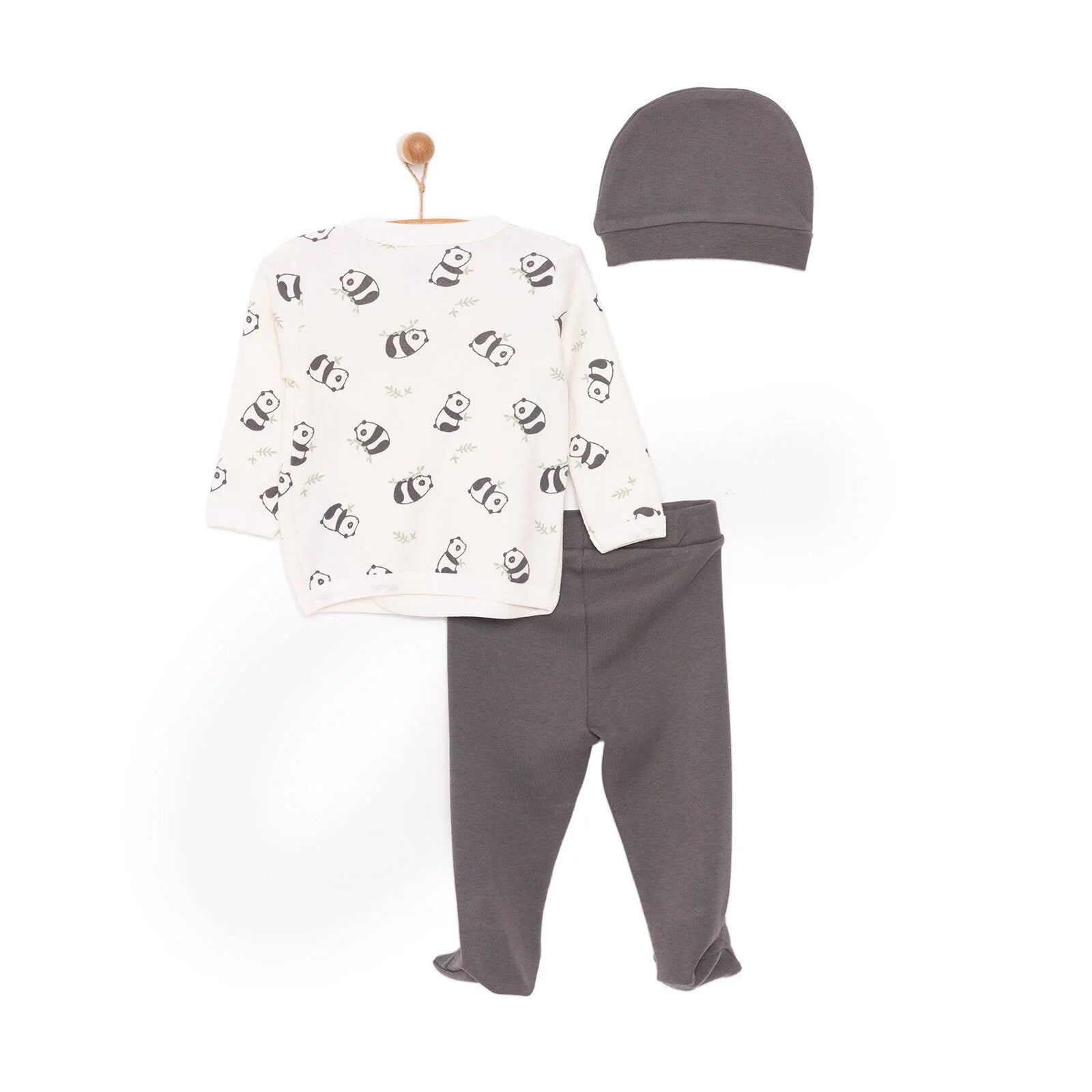 HelloBaby Newborn Baby Top - Hat - Footed Bottom - Ecru - ebebek - Black Friday