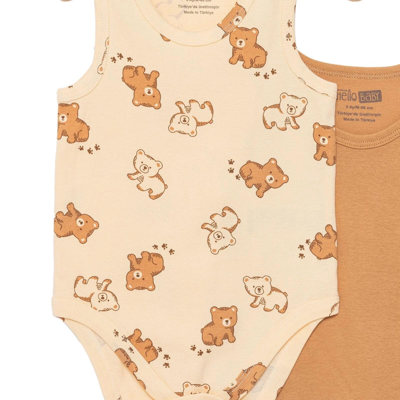 HelloBaby Boy 2 - Pack Sleeveless Bodysuit - Beige - ebebek - Black Friday