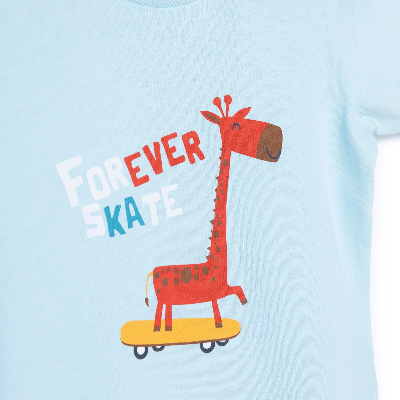 HelloBaby Basic Giraffe Printed Tshirt - Light Blue - ebebek - Black Friday