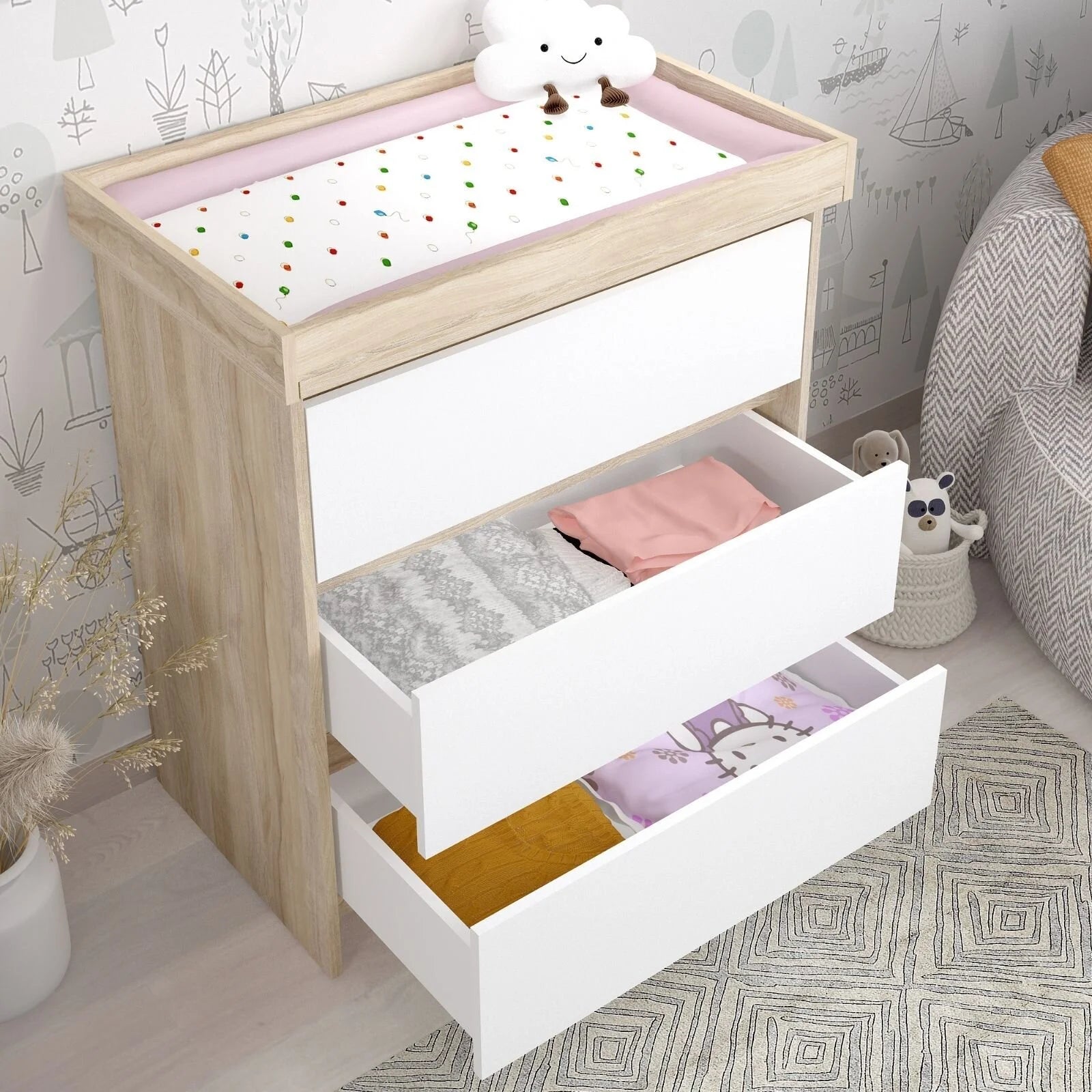 Shefa Kids 880 Baby Changing Unit - Elm/White - ebebek - Black Friday