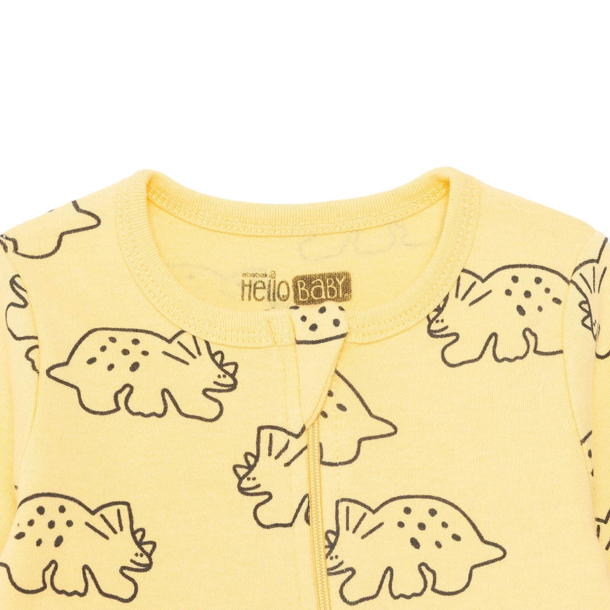 HelloBaby Boys Footed Sleepsuit Dinosaur Print Zip Fastening Crew Neck Full Length Long Sleeve - Orange Orange - ebebek