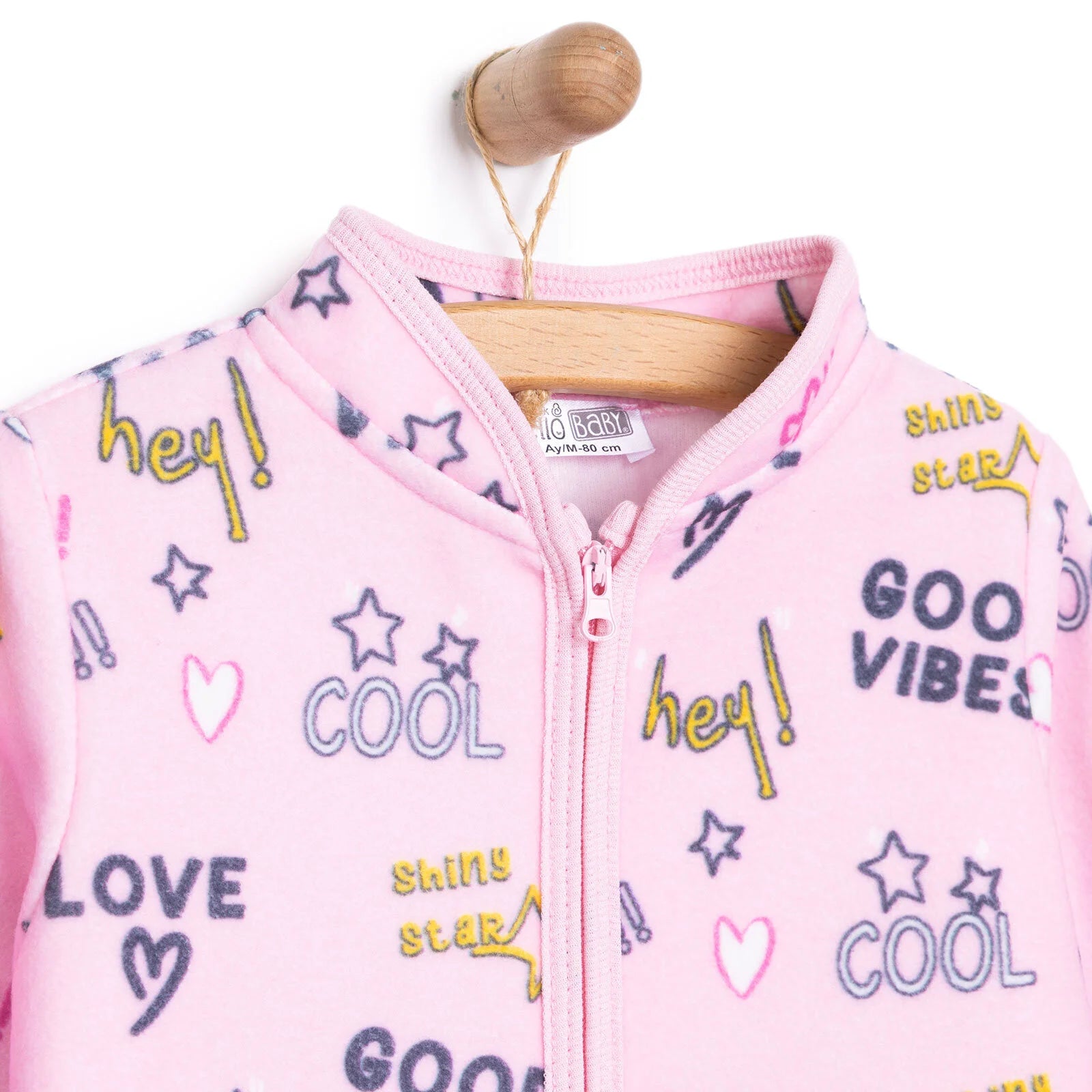 HelloBaby Basic Repeat Printed Fleece Cardigan - Printed - ebebek - Black Friday