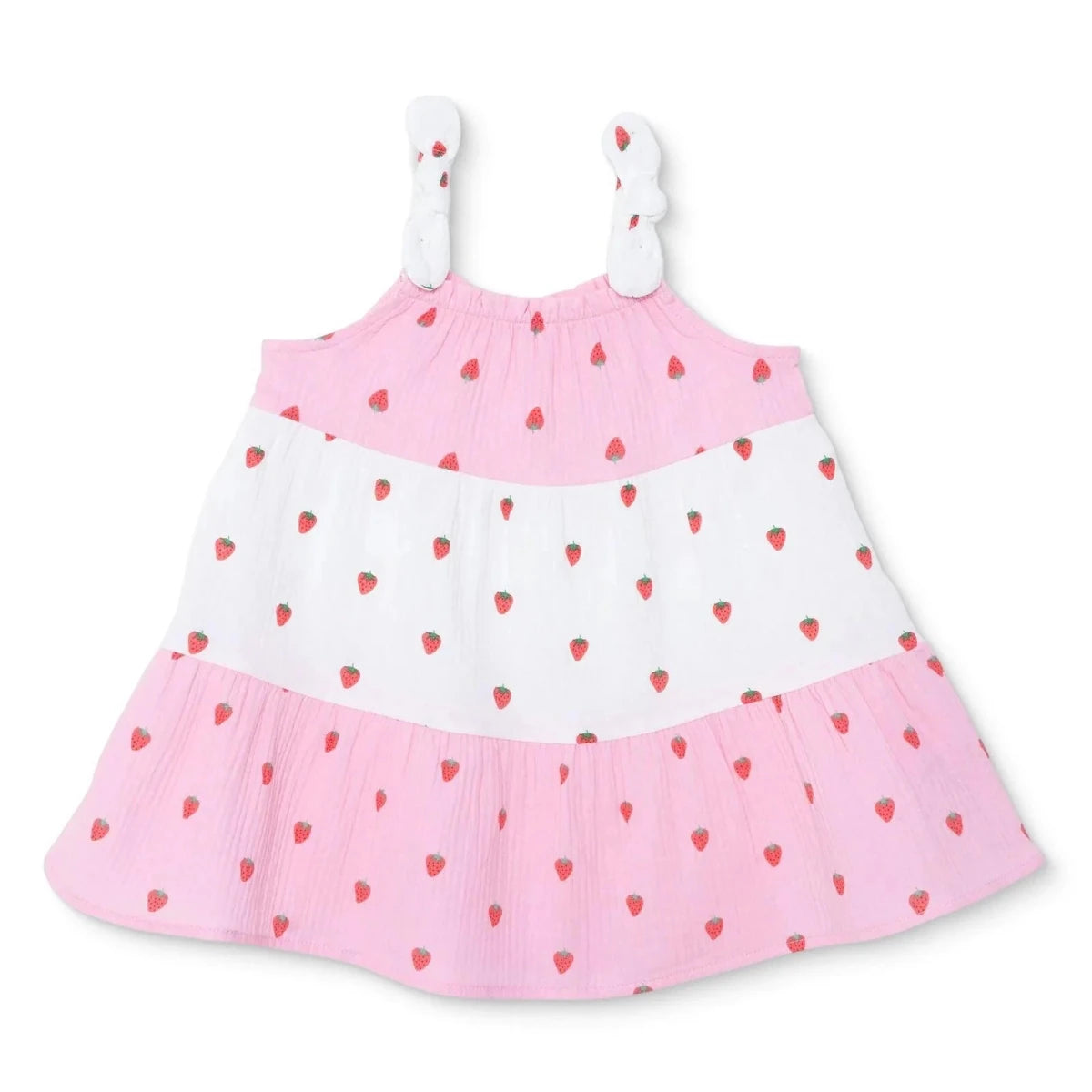 HelloBaby Girls Dress Buttoned Berry Belle Crew Neck Short Sleeve - Pink Printed Pink Printed - ebebek