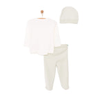 HelloBaby Newborn Baby Top - Hat - Footed Bottom - Ecru - ebebek - Black Friday