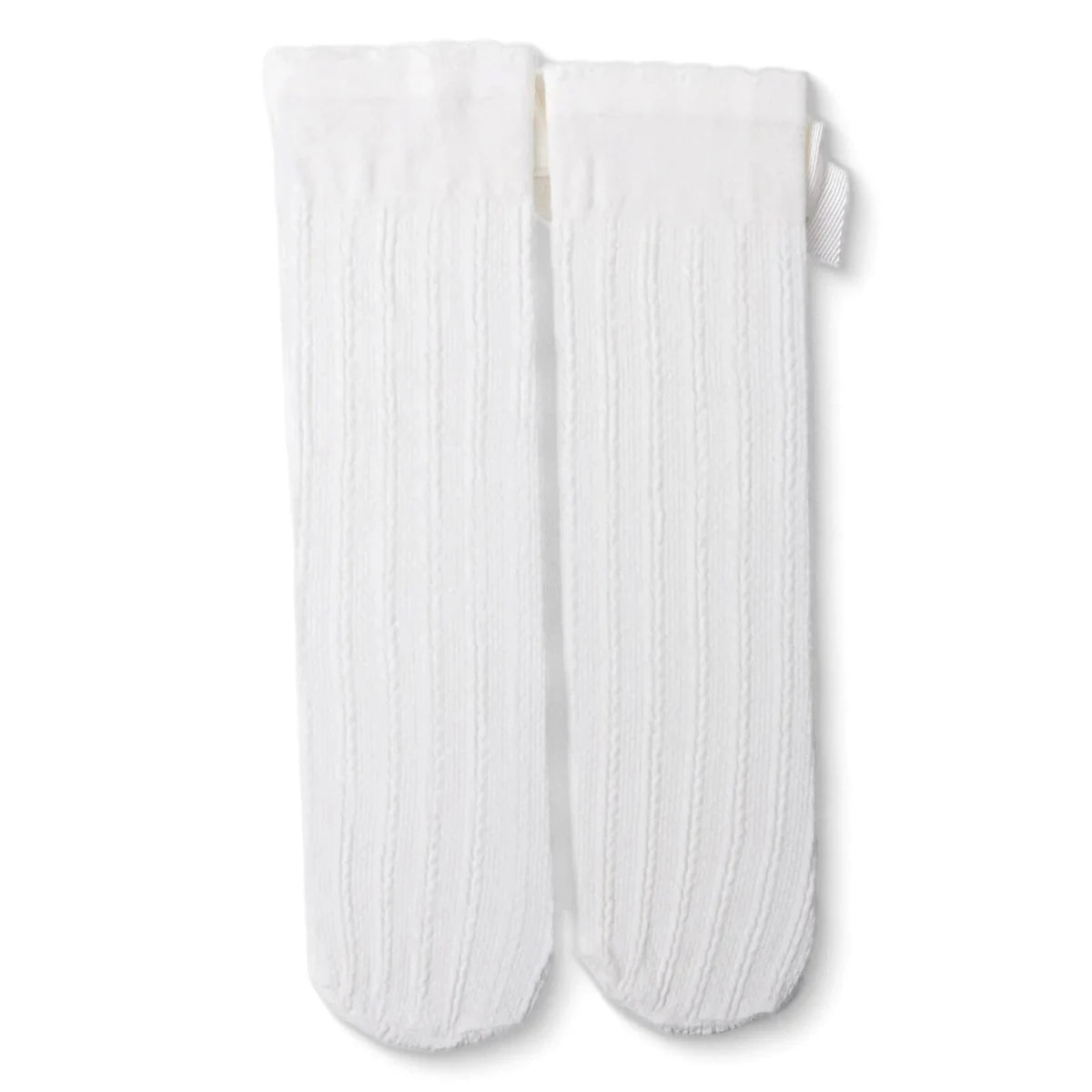 HelloBaby Girls Knee - High Socks Bow Print - Ecru Ecru - ebebek
