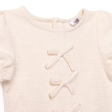 HelloBaby Girls Dress Bow Pastel Dreams Crew Neck Short Sleeve - Ecru Ecru - ebebek