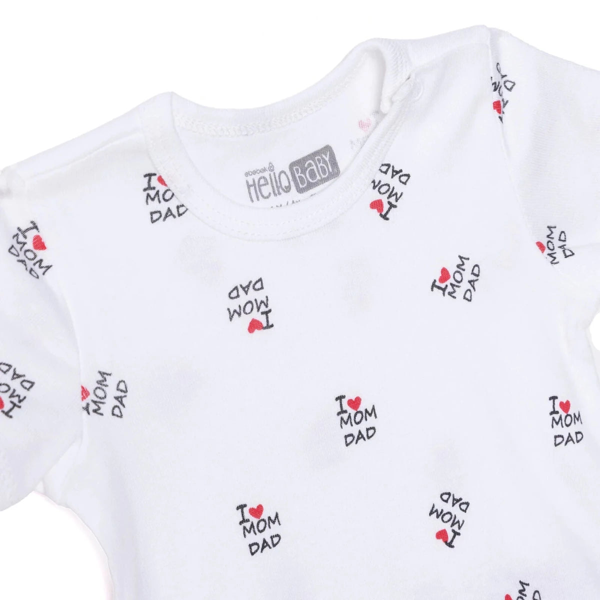 HelloBabyys Short - Sleevedysuit Envelope Neck Short Sleeve - Ecru Ecru - ebebek