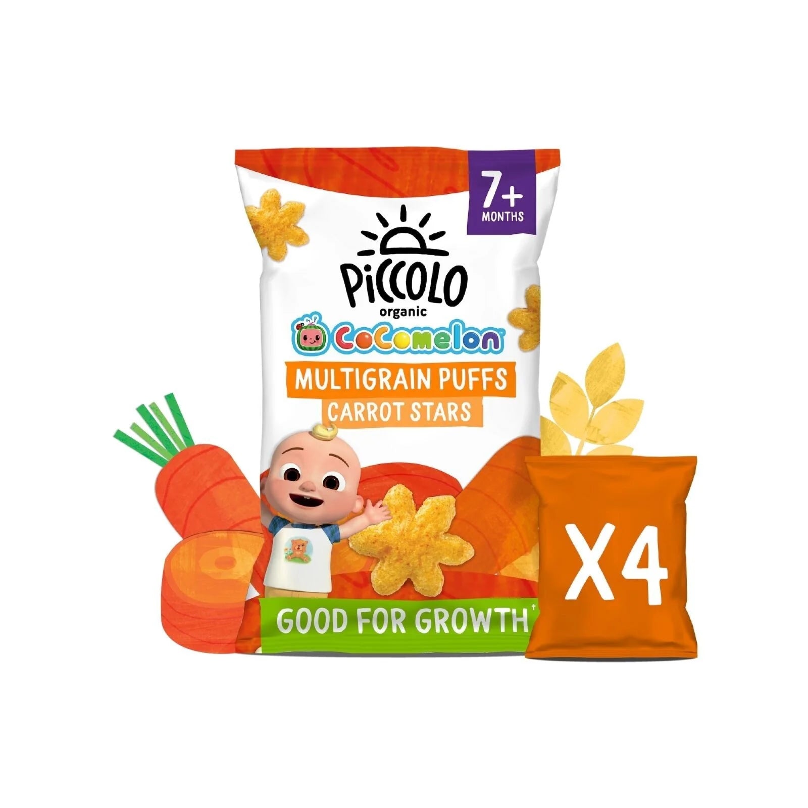 Piccolo Organic Carrot Puff Stars 7+ months 60g (4x15g) - ebebek - Black Friday