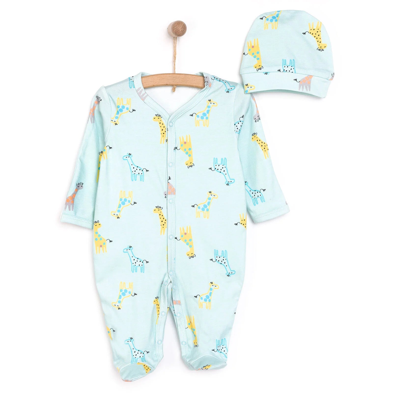 HelloBaby Newborn Girl Jumpsuit - Hat - Green - ebebek - Black Friday