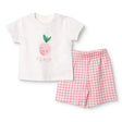 HelloBaby Girls Short Sleeve Pyjamas Set Fruit Print Crew Neck Short Length Short Sleeve - Ecru Ecru - ebebek
