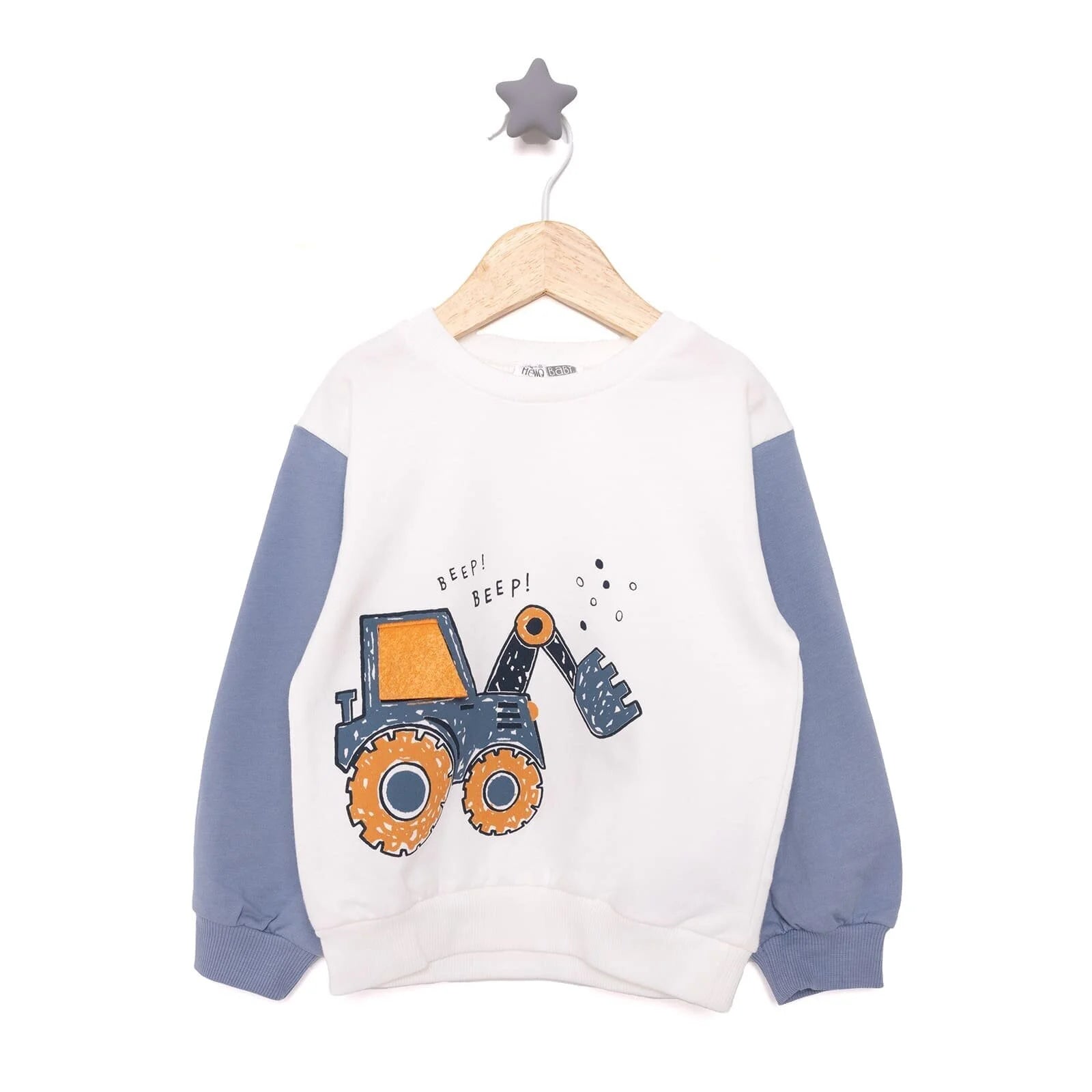 HelloBaby Baby Boy Vehicles Line Sweatshirt - Ecru - ebebek - Black Friday