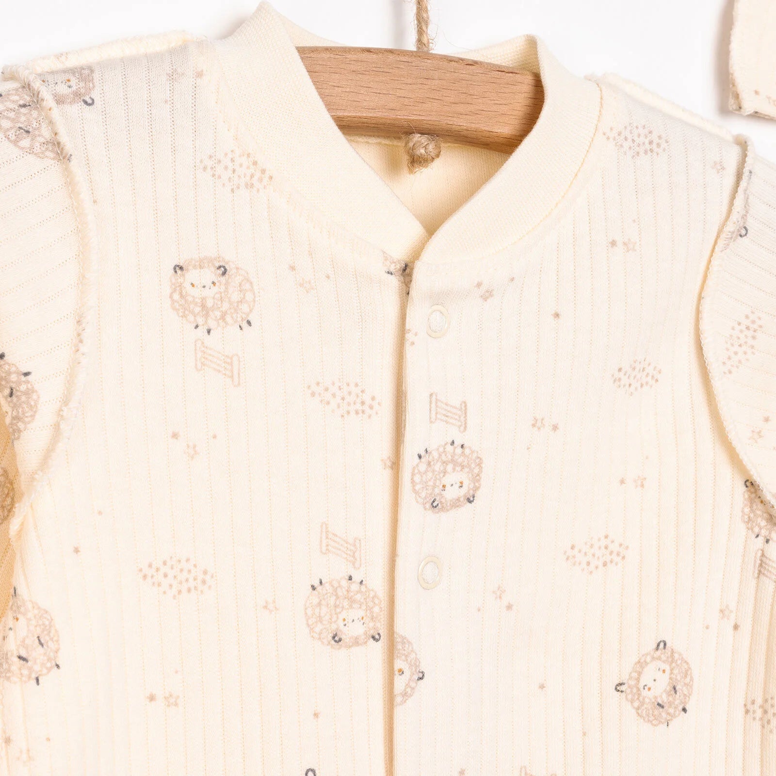 Bebetto Newborn Baby Girl Body - Footed Jumpsuit - Hat - Ecru - ebebek - Black Friday